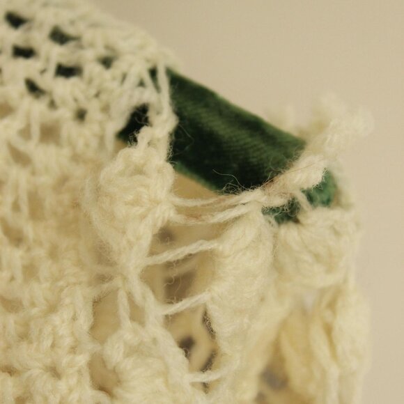 Vintage 1950s Baby Sweater and Bonnet, Ivory and Pink Knit Or Crochet Cardigan - Picture 6 of 10